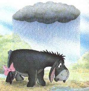 ... the tail is reattached, Eeyore is transformed from a gloomy, sad old