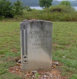 Oconostota's grave at the Chota memorial, in Monroe County, Tennessee.