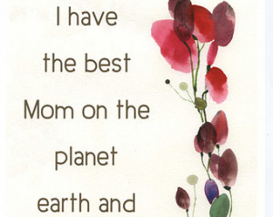 ... - from original painting with BEST MOM quote - Nice mothers day gift