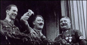 Adolf Hitler , Joseph Goebbels and Ernst Roehm in 1933