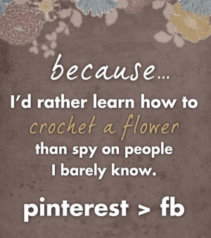 That's why I love pinterest more than fb. It keeps you busy with ...