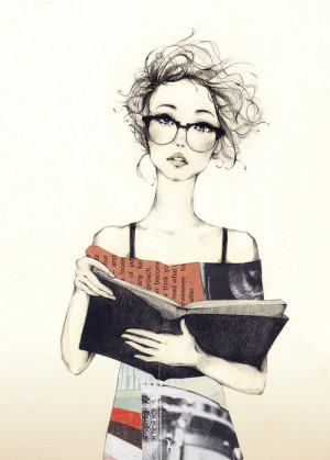 drawing, drawning, geek chic, girl, glasses, sketch