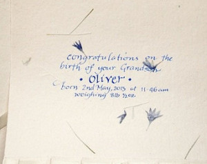 ... gift for baby, baby birth gift, baby quote, cornflower petal paper