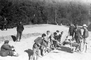 ... Bulgaria, 1943, A Jewish work battalion digging in a forced labor camp
