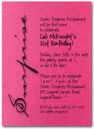 ... pink surprise party invitations 378x522 Surprise Birthday Invitations