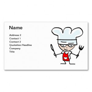 Business card for cooks chefs bakers restaurants
