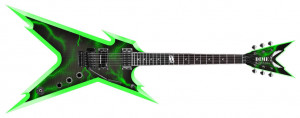 Dean Razorback Flamed Maple With Green Lightning Bolts Graphics Code