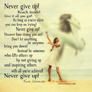poster 'never give up'