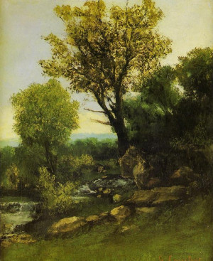 gustave courbet rochers et ruisseau en forêt description gustave ...