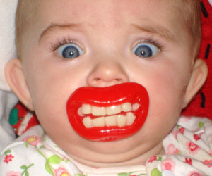Funny pacifiers for your baby and your amusement.