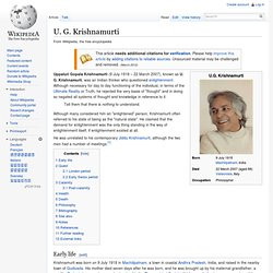 Krishnamurti - The Biographicon. U. G. Krishnamurti. Tell them ...