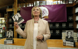 Hillary Clinton arrives for a signing session for her book 