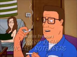 Gale in the background while Hank is smoking weed