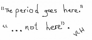 Does the period go inside or outside the quotation marks? What about a ...