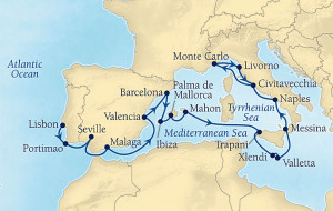 Map Sea Mediterranean Cruise