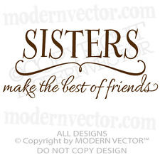 SISTERS Best Friends Quote Vinyl Wall Decal Lettering Nursery Boys ...