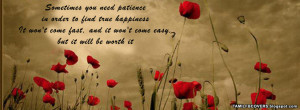 Sometimes you need patience - Life Quotes FB Cover