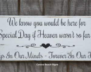 Rustic Wedding Sign In Memory of He aven So Far Away Hearts Wedding ...