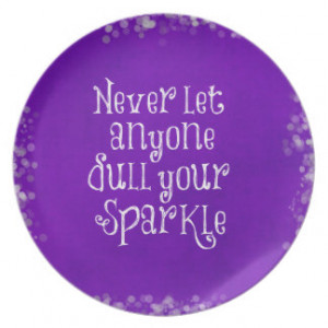 Purple Girly Inspirational Sparkle Quote Party Plates