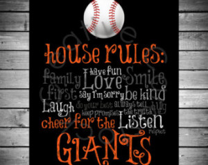 San Francisco Giants House Rules - 8x10 INSTANT Digital Copy ...