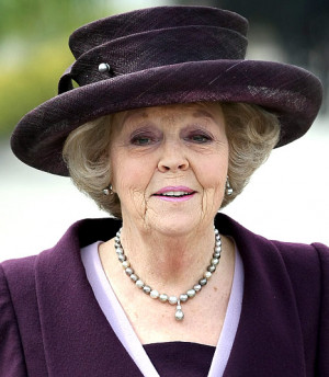 Beatrix, Queen of the Netherlands, leaves the 