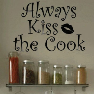tapetensticker vinyl art sticker quote süße küche Kuss kochen Wand ...