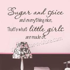 SUGAR AND SPICE Girls Wall Quote-sugar and spice wall words,girls wall ...
