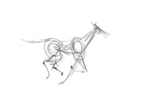 Galloping Horse Pencil Drawing