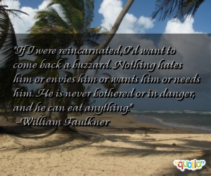 If I were reincarnated , I'd want to come back a buzzard. Nothing ...