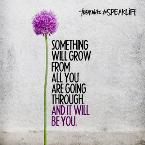 ... will grow from all you are going through, and it will be you