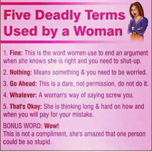 deadly terms used by a woman