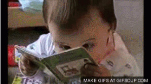 Baby Girl reading book