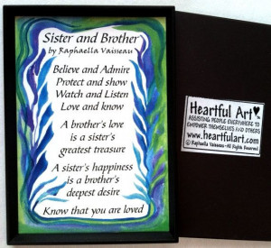 ... quotes | SISTER BROTHER Poem MAGNET Original Words Family Appreciation