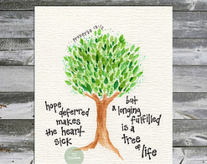... Tree Of Life, Proverbs 13, Hand Painted Watercolor Bible Verse (8x10