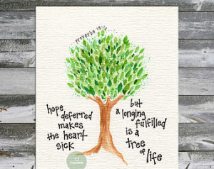 ... Tree Of Life, Proverbs 13, Hand Painted Watercolor Bible Verse (8x10