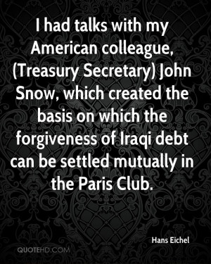 ... forgiveness of Iraqi debt can be settled mutually in the Paris Club