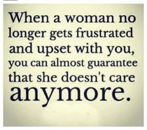 When a woman stops caring
