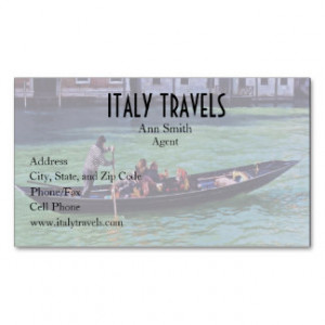 Venice Gandola & Canal with Love Quote Double-Sided Standard Business ...