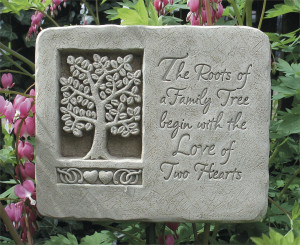 ... and a family tree are sculpted along with a verse that says it all