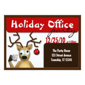 Funny Tipsy Reindeer Office Party Invitations 5