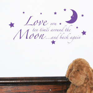 Love You To The Moon And Back Wall Sticker Quote by Serious Onions Ltd ...