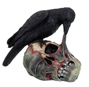 Raven-Dark-Crow-Eating-Decayed-Zombie-Head-Flesh-Figurine-Statue ...