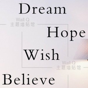 Do it ] Dream Hope Wish Believe Letter Quote wall sticker Fashion ...
