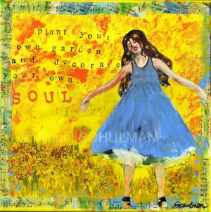 Inspiration Art Quote mixed media collage 12x12