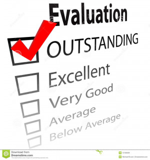 An evaluation for job performance or a grade report card with a 3D ...