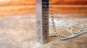 FLY - First Love Yourself- Stamped Necklace- Rectangle Bar Pendant ...