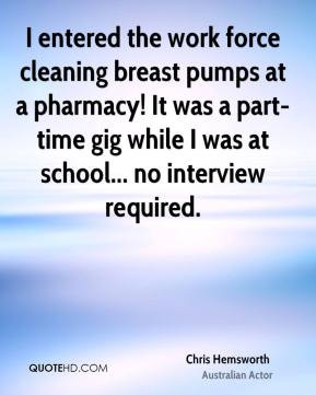 the work force cleaning breast pumps at a pharmacy! It was a part-time ...