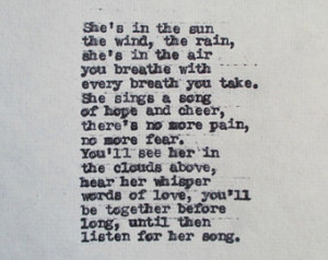 ... Comfort Poem Death of Mother Daughter Grandmother friend loved one