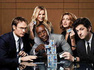 hide caption In House of Lies , Don Cheadle and Kristen Bell play ...