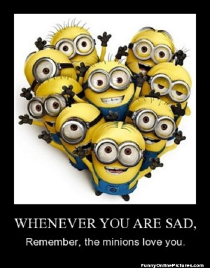 Funny & cute picture of the minions from the movie Despicable Me.